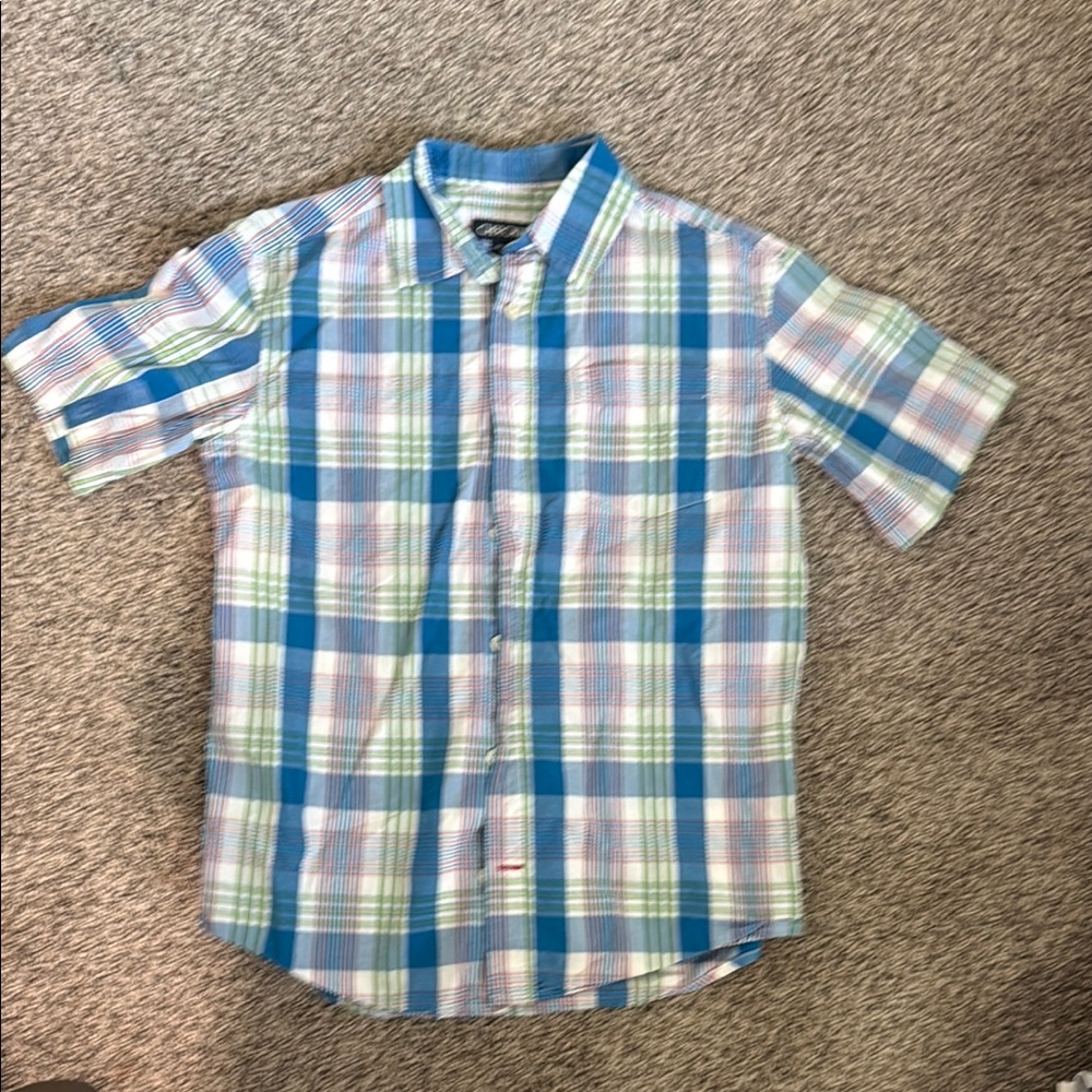 Boys Medium (8/10) Blue Plaid Shirt
